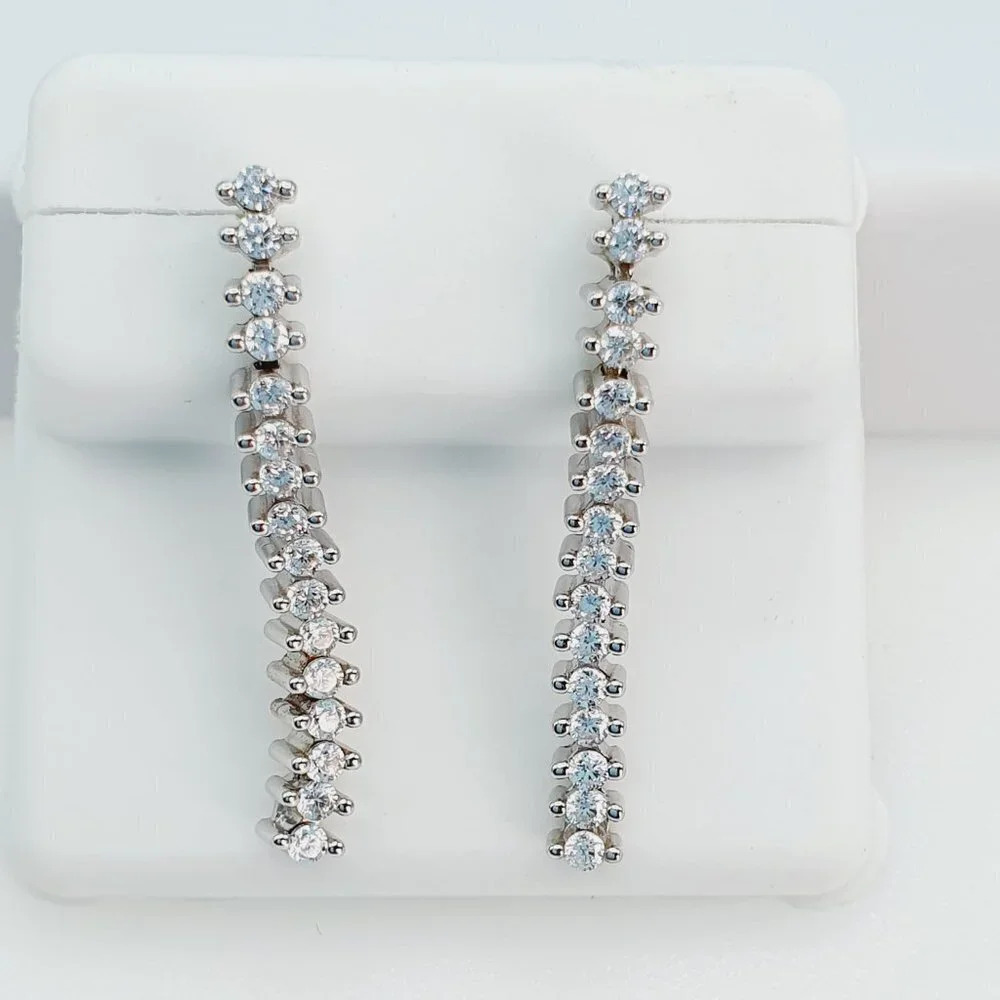 "925 Sterling Silver Cubic Zirconia Earrings, U19254858